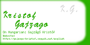 kristof gajzago business card